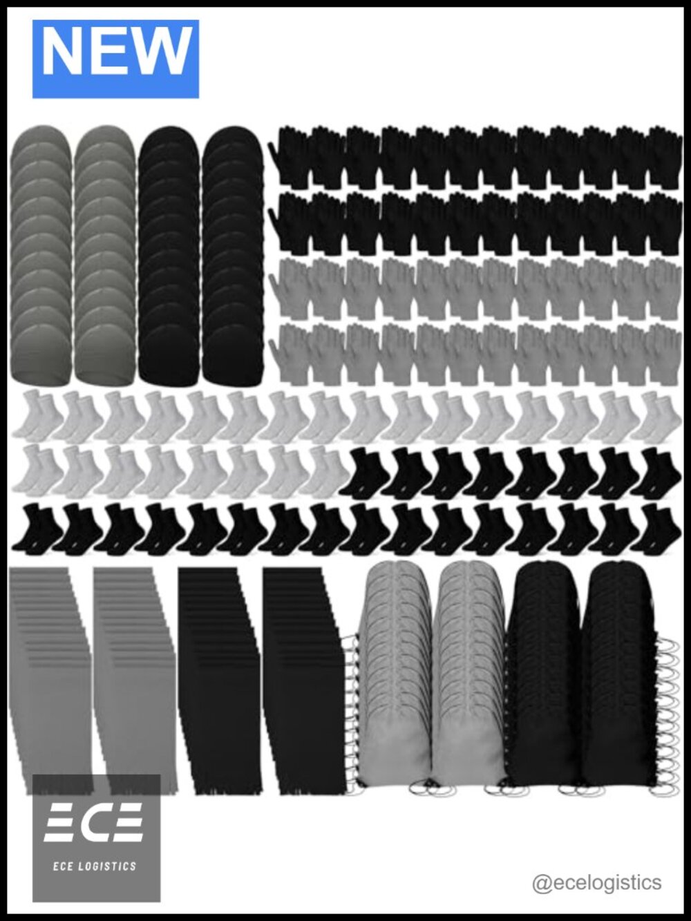 240 Pcs Homeless Care Package Winter Beanie Gloves Socks Scarves Fleece Set